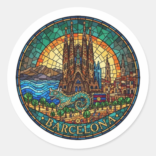 ADESIVO REDONDO BARCELONA (Frente)