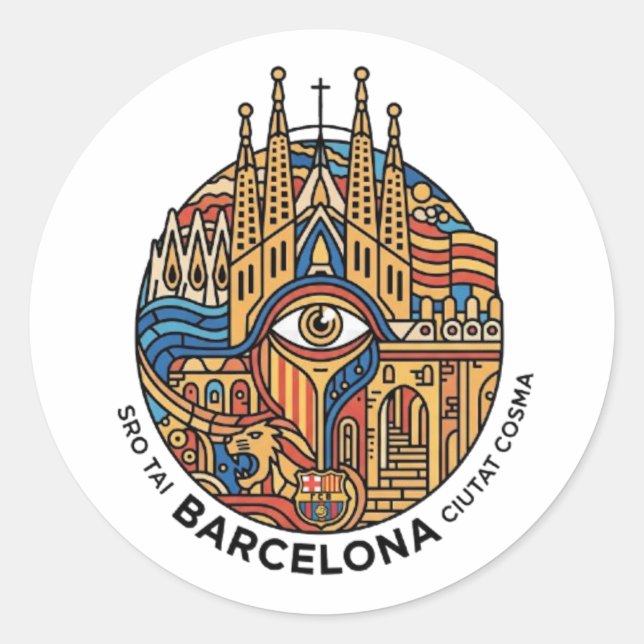 ADESIVO REDONDO BARCELONA (Frente)