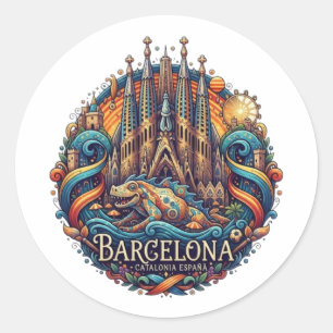 ADESIVO REDONDO BARCELONA