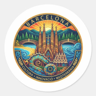 ADESIVO REDONDO BARCELONA