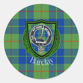 Adesivo Redondo Barclay Scottish Clan Tartan & Crest