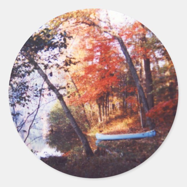 Adesivo Redondo Barco Azul (Frente)