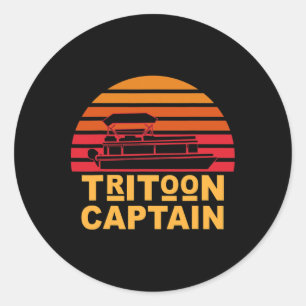Adesivo Redondo Barco Capitão Pontoon Capitão Tritoon