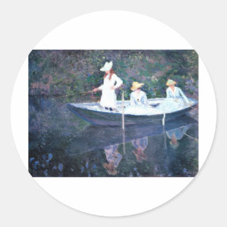 Adesivo Redondo Barco das mulheres - Claude Monet
