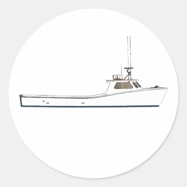 Adesivo Redondo Barco do Morro da Baía de Chesapeake (Frente)