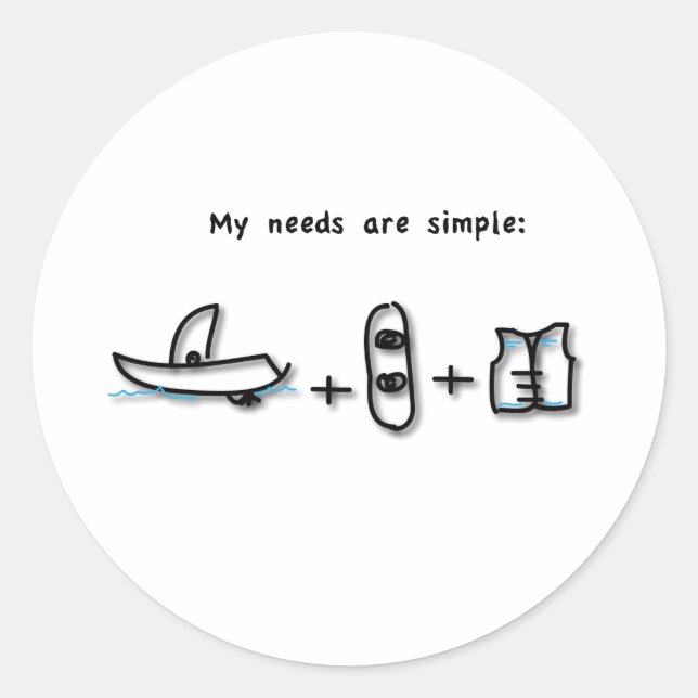 Adesivo Redondo Barco é tudo que preciso (Frente)