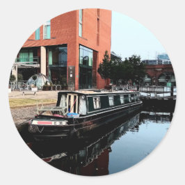 Adesivo Redondo Barco, na água