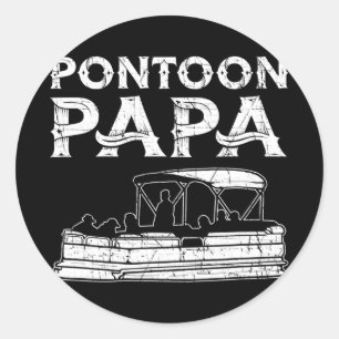 Adesivo Redondo Barco Pontoon Papa Pontoon