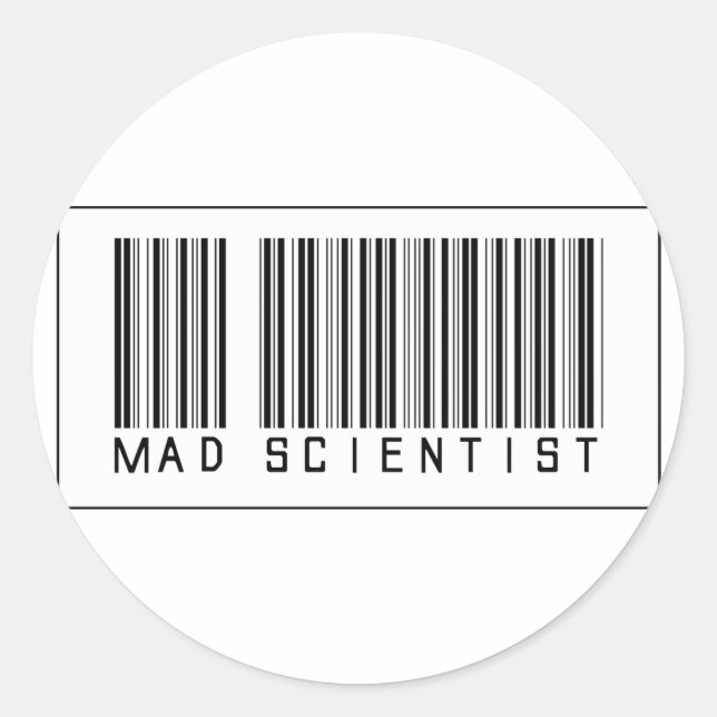 Adesivo Redondo Barcode Mad Scientist (Frente)