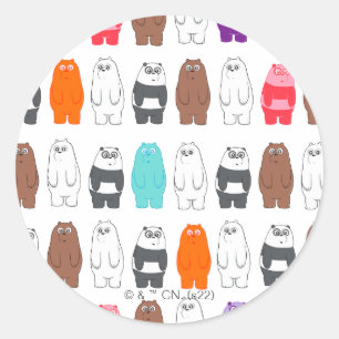 Adesivo Redondo Bare Bears Colorful Bear Patterno