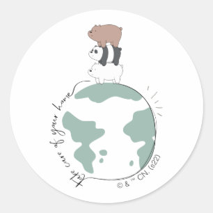 Adesivo Redondo Bare Bears - Cuide da sua casa