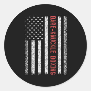 Adesivo Redondo Bare-knuckle Boxing American Flag 4th Of Julho Wom