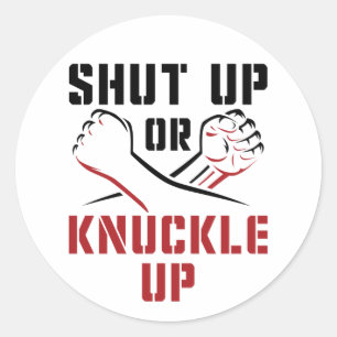 Adesivo Redondo Bare Knuckle Boxing Cala-te ou Arranca-te