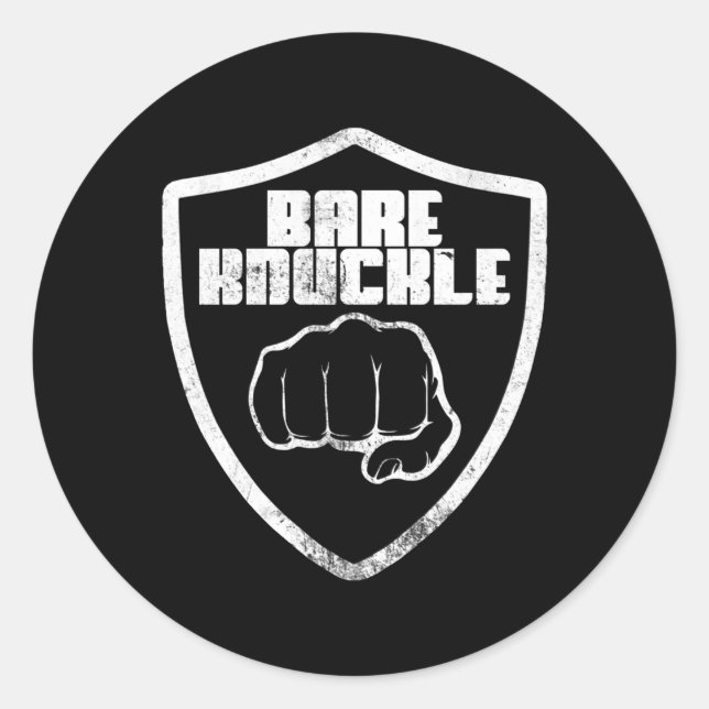 Adesivo Redondo Bare Knuckle Fighter Fighting Boxnuckle (Frente)
