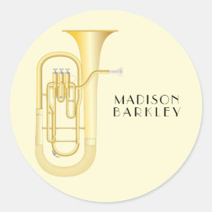 Adesivo Redondo Baritone Musical Banda Professora Oval Sticker