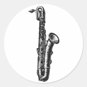 Adesivo Redondo Baritone Saxofone