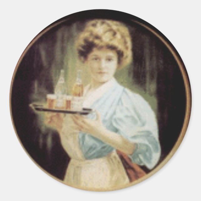 Adesivo Redondo "Barmaids and garçonetes" (Frente)