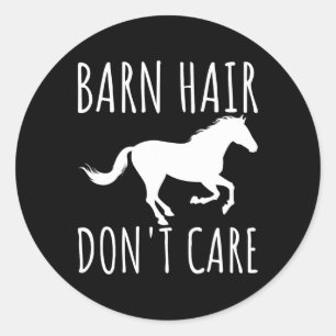 Adesivo Redondo Barn Hair Dont Cuida do Fazendeiro do Cavalo Ancor