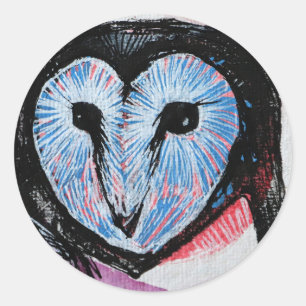 Adesivo Redondo Barn Owl Art