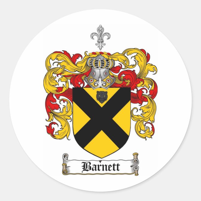 ADESIVO REDONDO BARNETT FAMILY CREST - BARNETT CASACO DE ARMAS (Frente)