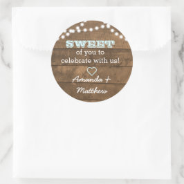 Adesivo Redondo Barnwood Lights Aqua Sweat Treat Bag Sticker