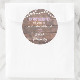 Adesivo Redondo Barnwood Lights Lilac Sweat Bag Sticker