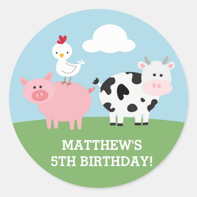 Adesivo Redondo Barnyard Bash (Frente)