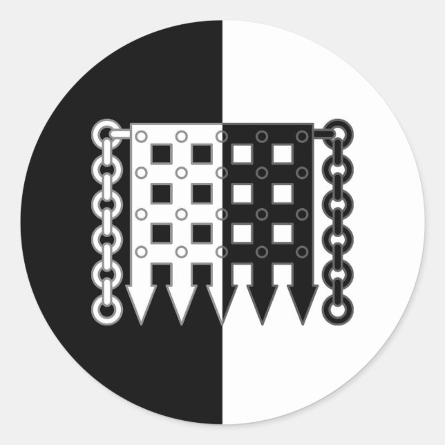 Adesivo Redondo Barônia de Crachá Clássico de Gatos de Leões (Frente)