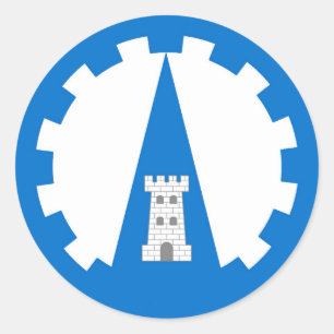 Adesivo Redondo Barônia do Crachá da Populace de Dreiburgen