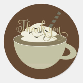 Adesivo Redondo Barra de Café Xícara de Latte Chuveiro de Noiva Fo