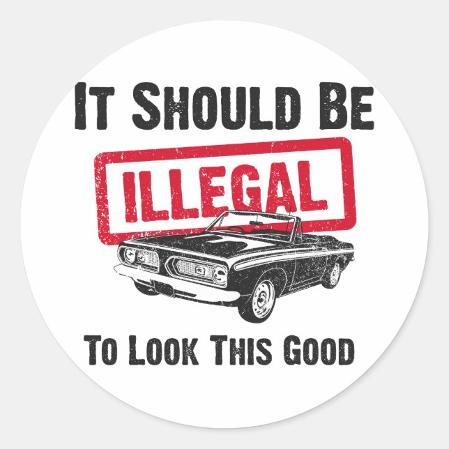 Adesivo Redondo Barracuda 1967 de Plymouth (Frente)