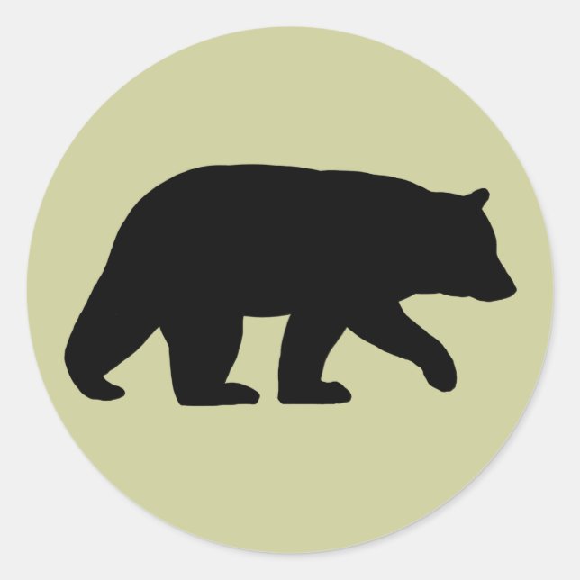 Adesivo Redondo Barramento Negro Caminhante Silhueta Selvagem (Frente)