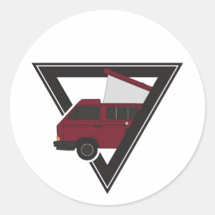 Adesivo Redondo barramento triangular maroon