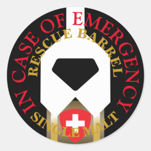 Adesivo Redondo Barril de Emergência