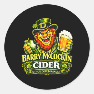 Adesivo Redondo Barry McCockiner McConconner Pub Irlandês Divertid