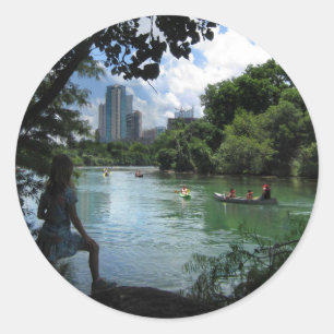 Adesivo Redondo Barton Creek / Lago Ladybird - Austin, Texas