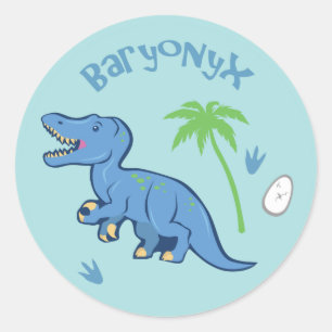 Adesivo Redondo Baryonyx Fofo