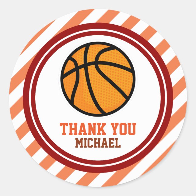 Adesivo Redondo Basball All Star Sport Obrigado por Tag (Frente)