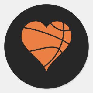 Adesivo Redondo Basball Heart 2