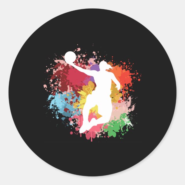 Adesivo Redondo Basbol Splash Watercolor (Frente)