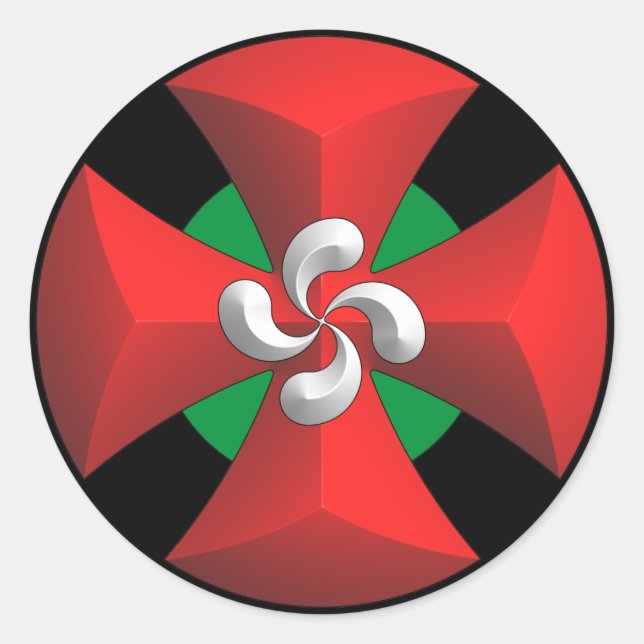 Adesivo Redondo Basco Cross Sticker (Frente)
