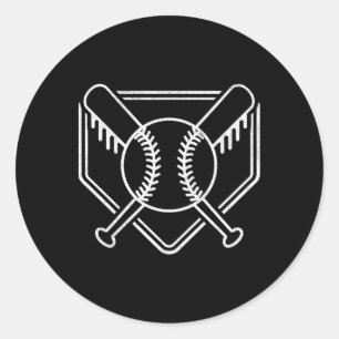 Adesivo Redondo Base de Baseball Home Plate para Meninos Vintage B