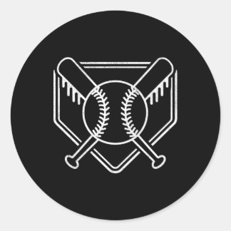 Adesivo Redondo Base de Baseball Home Plate para Meninos Vintage B