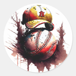 Adesivo Redondo Baseball
