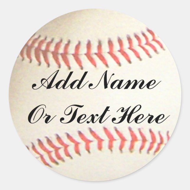 ADESIVO REDONDO BASEBALL ADICIONAR NOME OU TEXTO AQUI-STICKER (Frente)