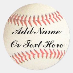 ADESIVO REDONDO BASEBALL ADICIONAR NOME OU TEXTO AQUI-STICKER