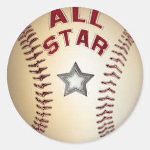 Adesivo Redondo Baseball All Star