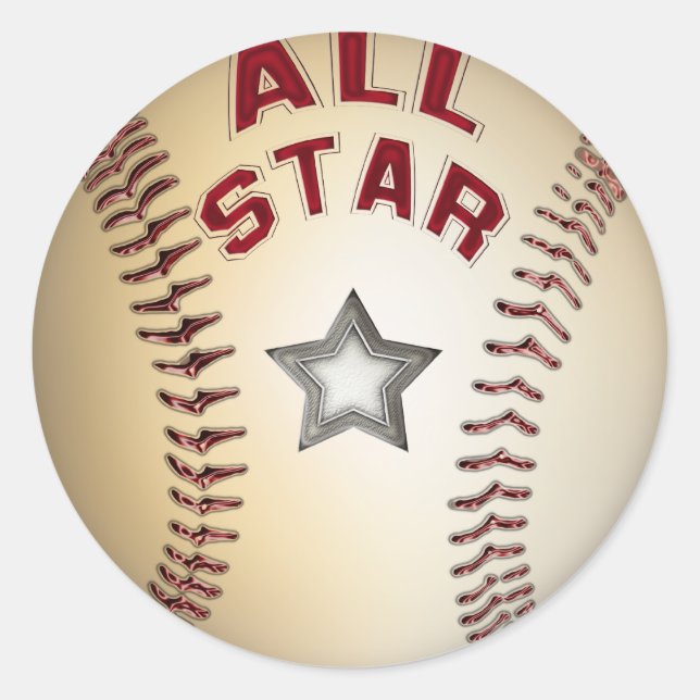 Adesivo Redondo Baseball All Star (Frente)