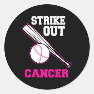 Adesivo Redondo Baseball Ataca Legal Consciência do Cancer de Mama
