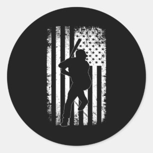 Adesivo Redondo Baseball de Bandeira Americana